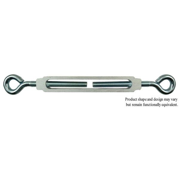 Midwest Fastener 3/8" x 10-1/8" Zinc Plated Steel Eye-Eye Turnbuckle 10PK 52353 - main